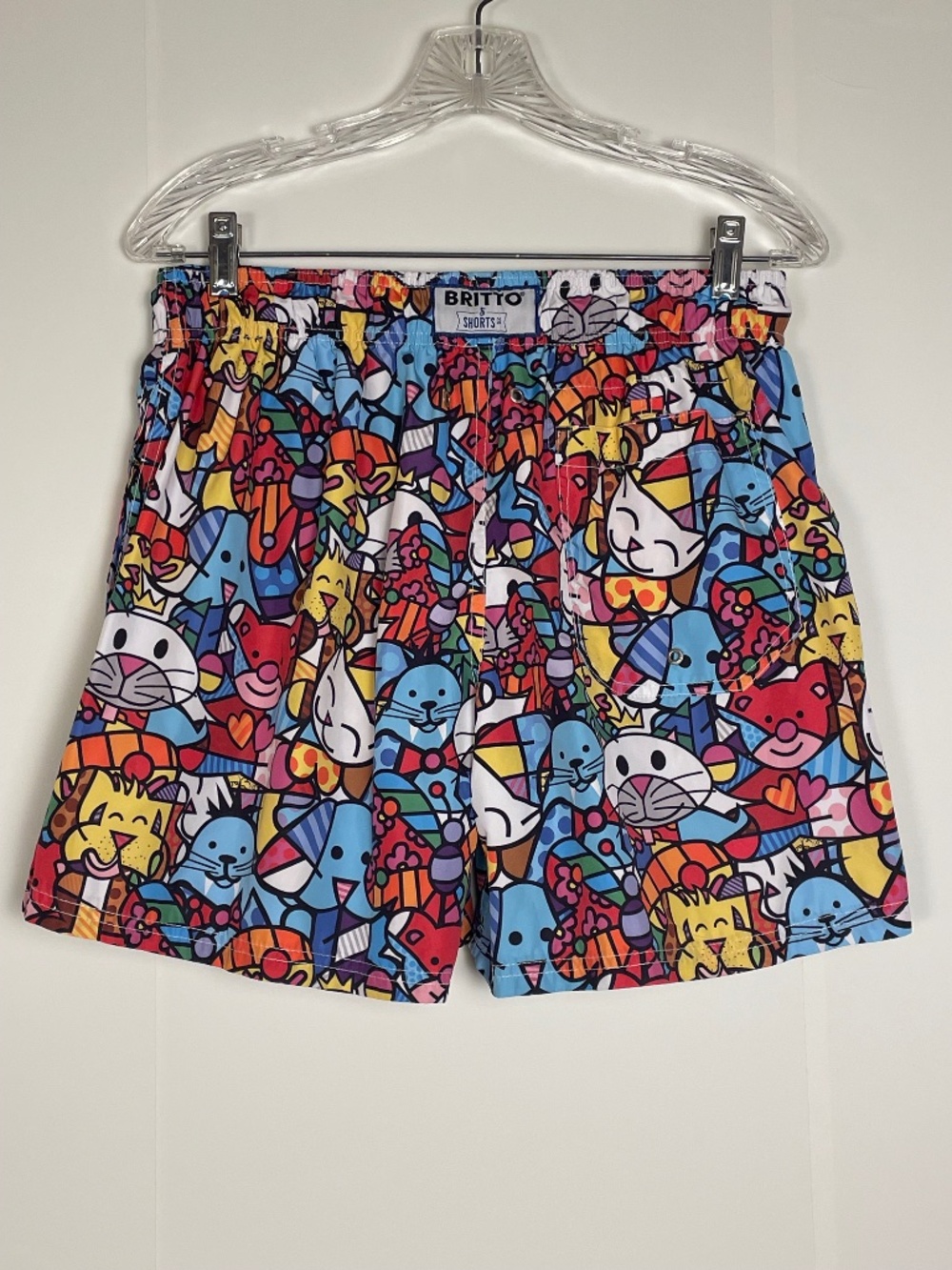 Britto Romero Men's Swim Trunks by Shorts Co Colorful Pop Art Sz G (Large)